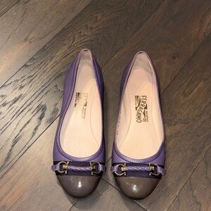 Salvatore Ferragamo Purple and Brown Loafers